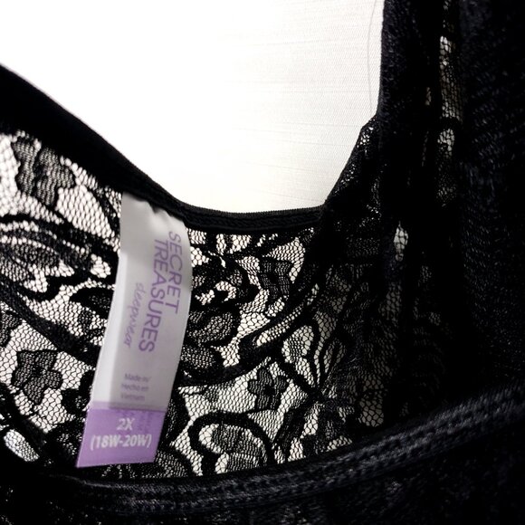 Secret Treasures Women’s and Women’s Plus Coquette Lace Chemise 2X Black NWT - Picture 4 of 15